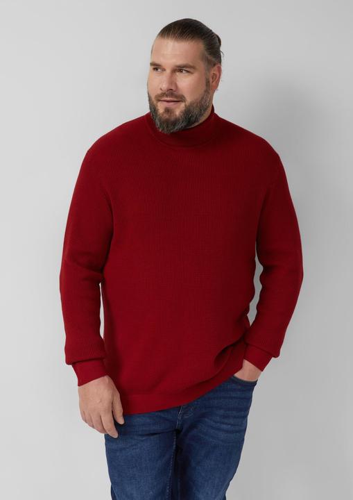 Produktbild s.Oliver Strickpullover Strukturmix-Pullover aus reiner Baumwolle mit Rollkragen (4XL)