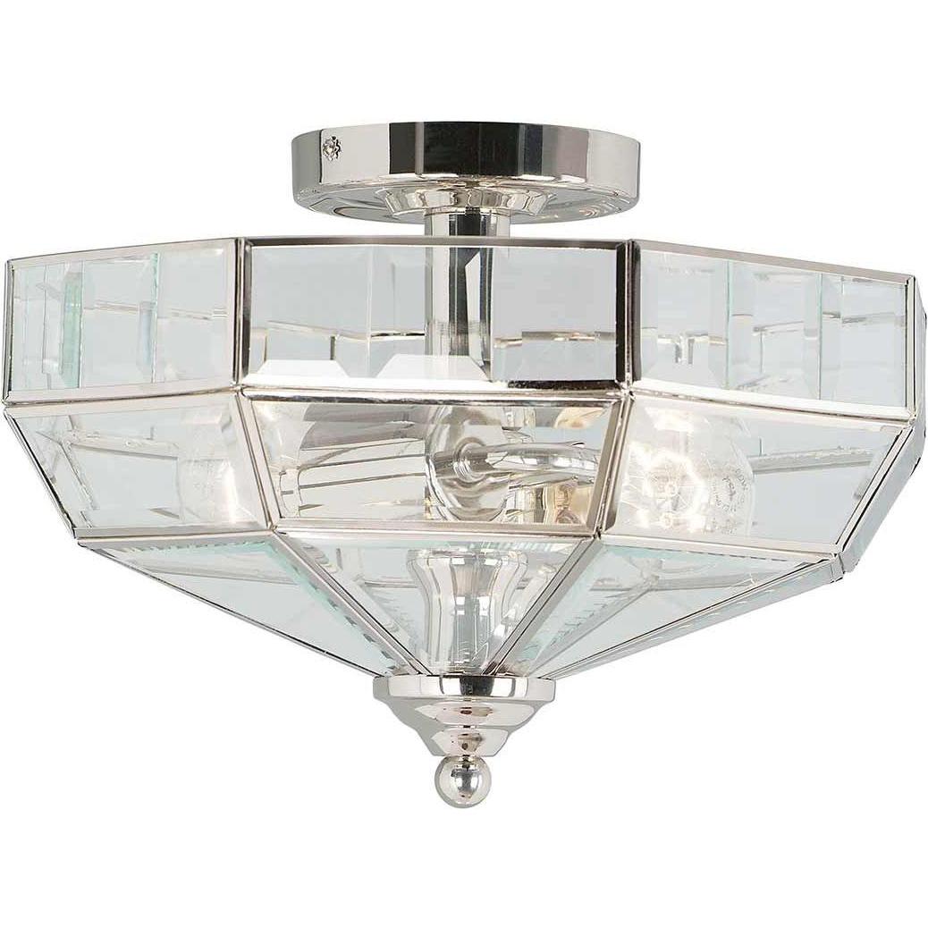 Elstead Lighting Argento Applique + Plafoniera, Plafoniera Old Park E27 A 2 Ganci In Nichel Lucido (E27)