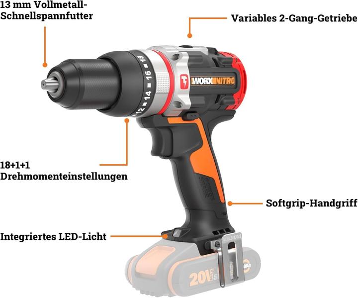 Productafbeelding Worx Accu klopboormachine WX354.9