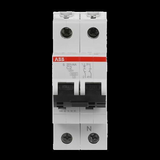 Actual product image ABB S201-C2NA Circuit breaker 2A pro M compact 1-pole+NA