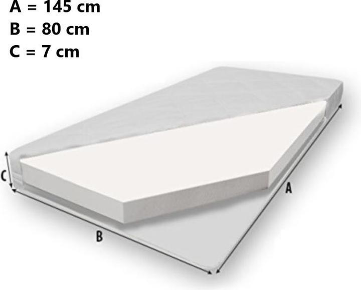 Produktbild ADRK Furniture Doppelbett mit Geländer und Matratzen PEPE II CAT 160X80 (160 x 80 cm)