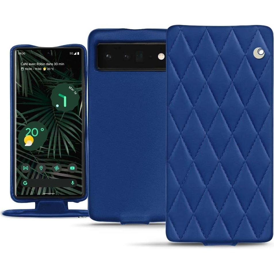 Thumbnail - Noreve Lederschutzhülle vertikal (Google Pixel 6 Pro), Smartphone Hülle, Blau