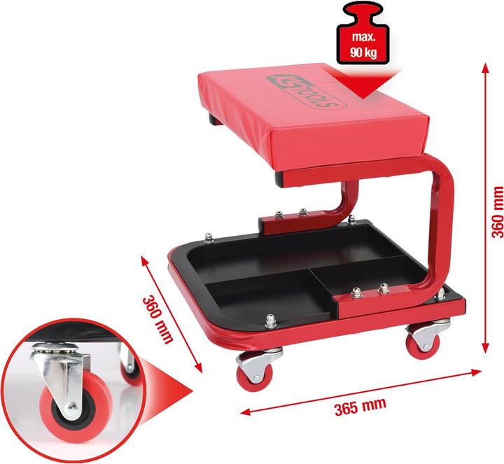 Productafbeelding KS Tools Mobiele werkplaatskruk. L440xB360xH360mm (1x)