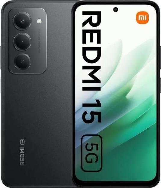 Actual product image Xiaomi Redmi 15 (256 GB, Midnight Black, 6.90", Hybrid Dual SIM, 5G)