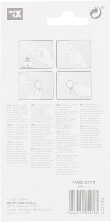 Image du produit Inofix Crochet adhésif rond, blanc mat