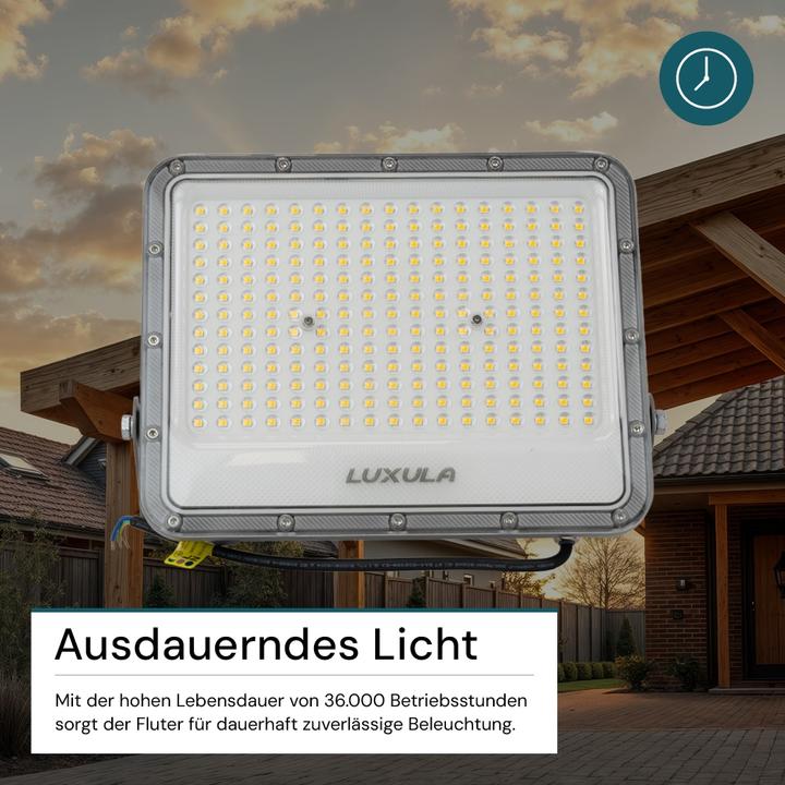 Produktbild Luxula LED-Fluter, EEK: E, 150W, 18500lm, 4000K, IP65, grau (18500 lm, IP65)