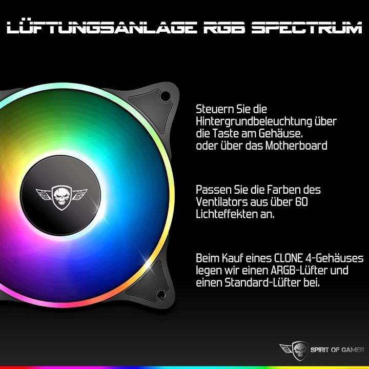 Produktbild Spirit Of Gamer Boitier ATX 8902RA CLONE 4 (ATX, mATX, Mini-ITX)