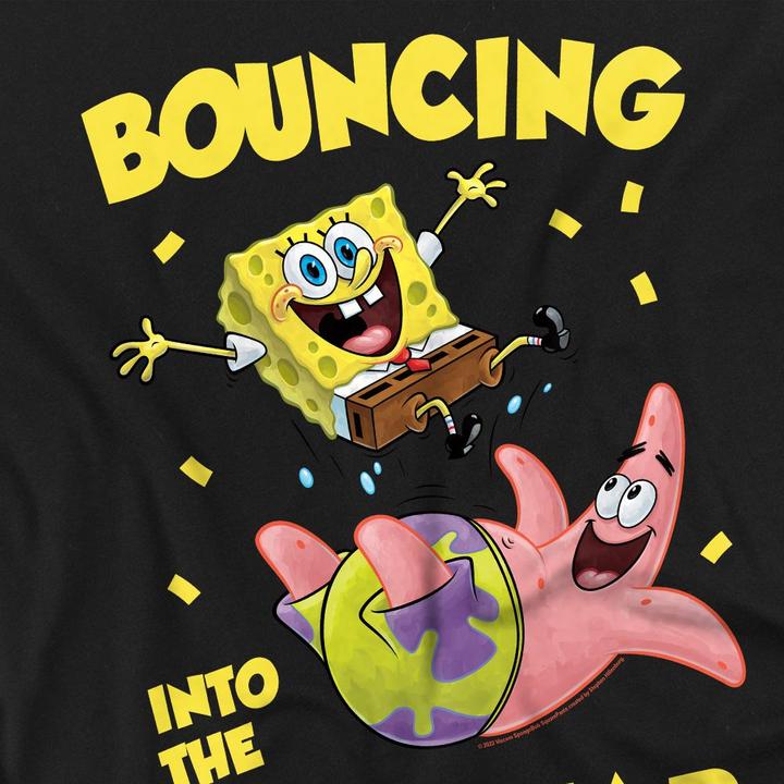 Actual product image Spongebob Squarepants Unisex Adult Bouncing Into The New Year T-Shirt (S)