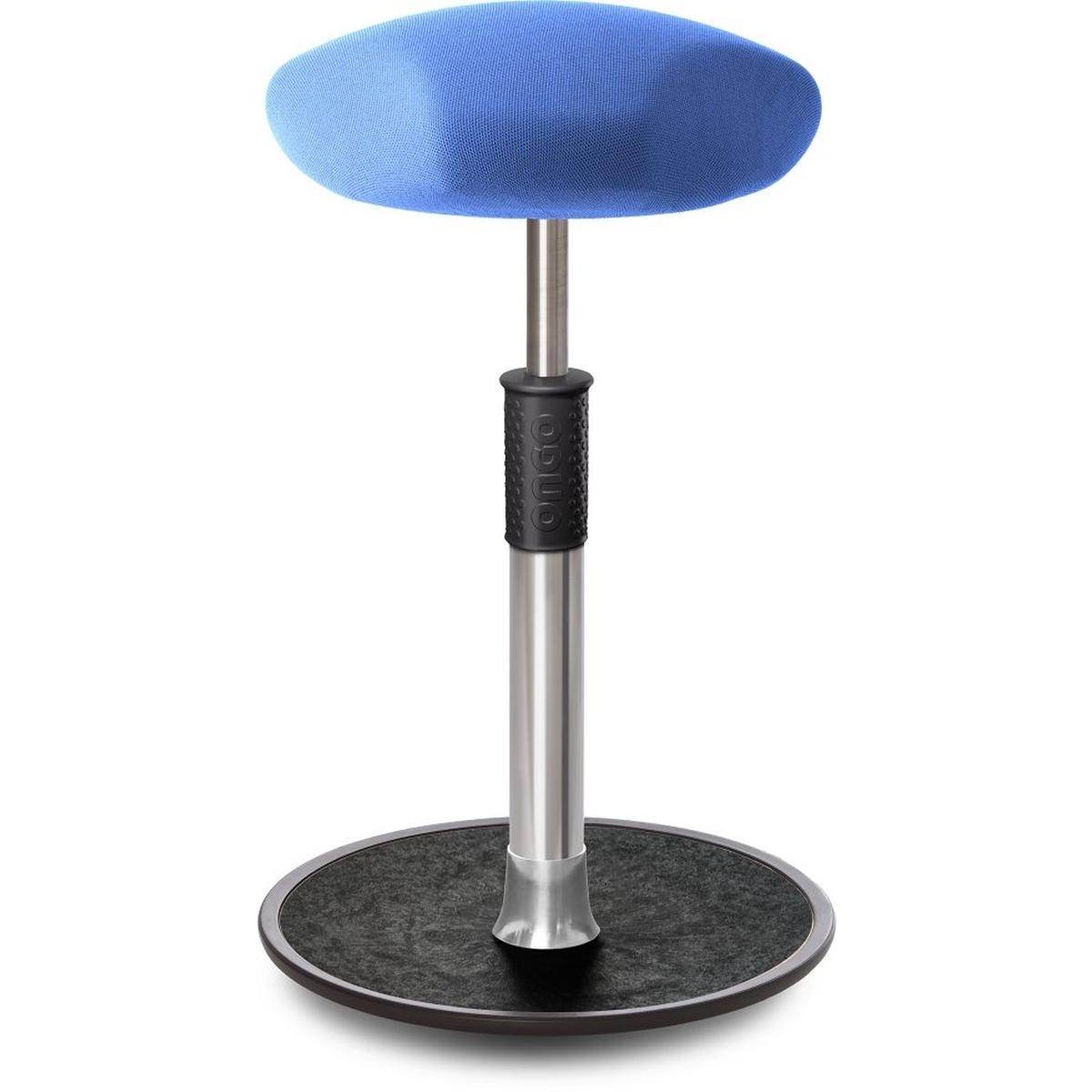 Ongo, Bürostuhl, Sitz- Stehhocker Free Tall Triangel Gestrick Hellblau chrom /schwarz