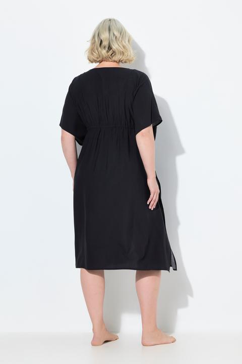 Immagine prodotto Ulla Popken Caffettano dal taglio oversize con laccetti intrecciati, scollo a V e mezze maniche (42, 44, 46, 48)