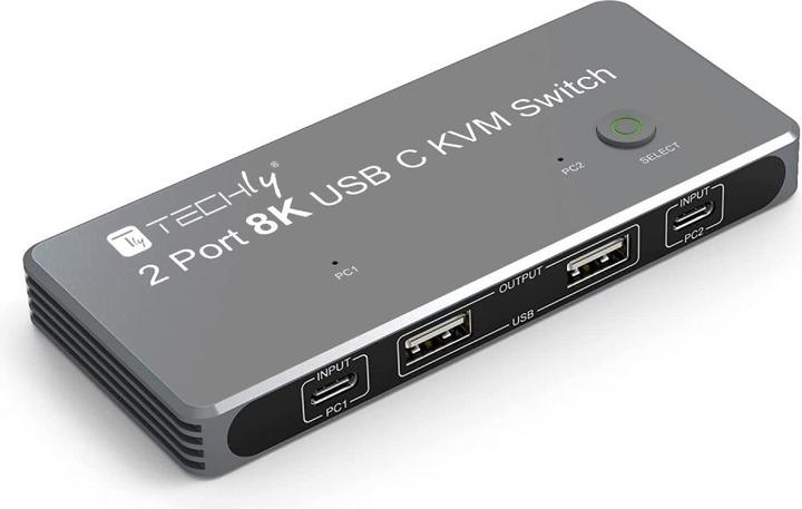 Actual product image Techly KVM USB-C Switch 8K DisplayPort
