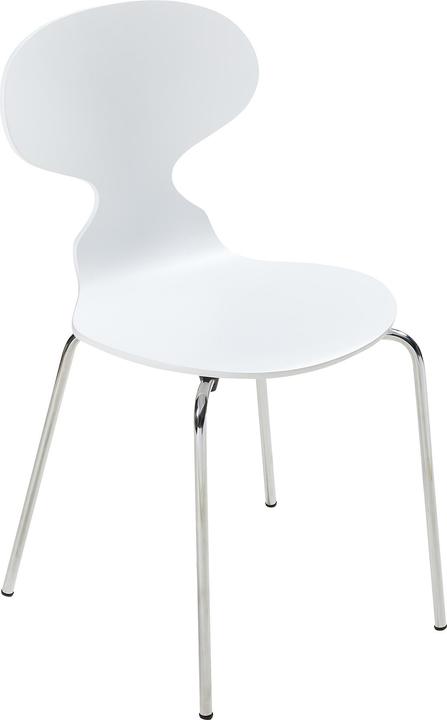 Produktbild En.Casa Esszimmerstuhl Kil 4er Set Weiss/Chromfarben