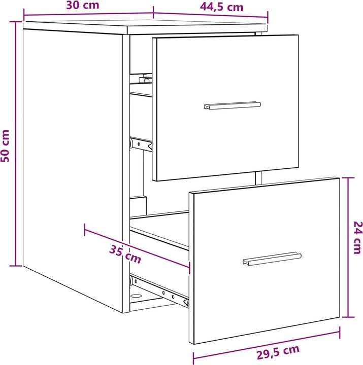 Produktbild vidaXL Badezimmerschrank (44.50 x 30 x 50 cm)