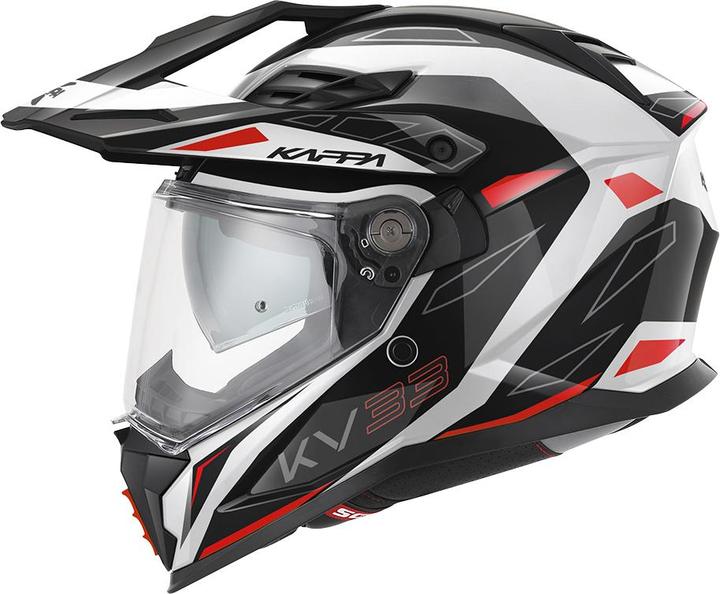 Kappa KV-33 WIZARD Endurohelm weiss-schwarz-rot XS (XS)