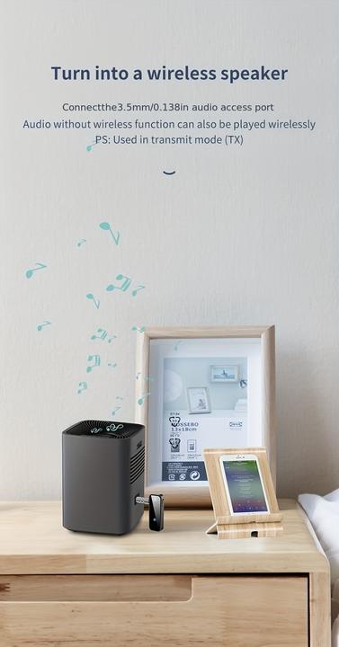 Produktbild PhoneLook Bluetooth 5.0 Audio-Adapter 3,5 mm Dual-Funktion Sender Empfänger USB wiederaufladbar (Sender & Empfänger)