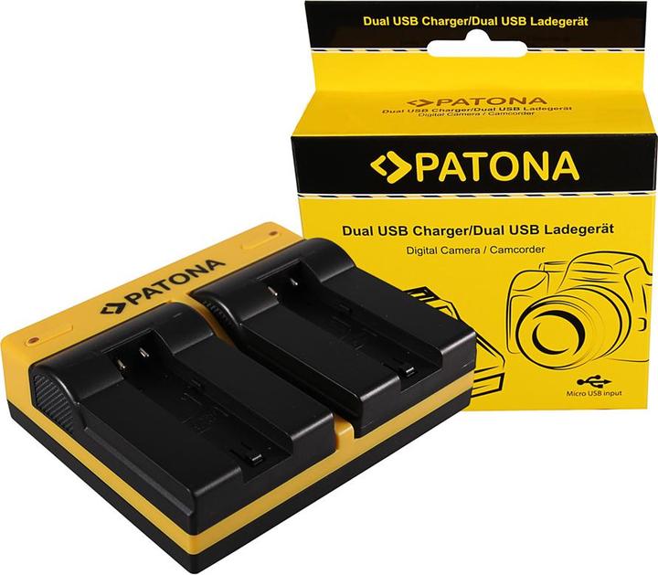 Productafbeelding Patona Dubbele oplader voor Konica Minolta Samsung NP-700 Dimage DGX50K DG-X50-K DGX50R incl. Micro-USB (Batterijlader voor camera)