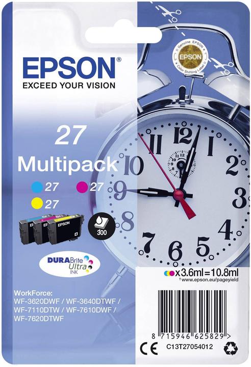 Actual product image Epson 27 Multipack DuraBrite Ultra (M, C, Y)