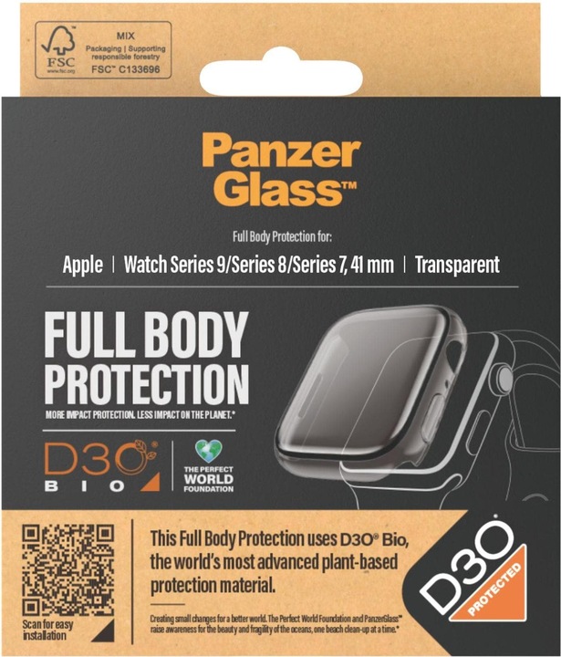 Actual product image PanzerGlass Screen Protector Full Body Apple Watch with D3O Series 2023 41mm