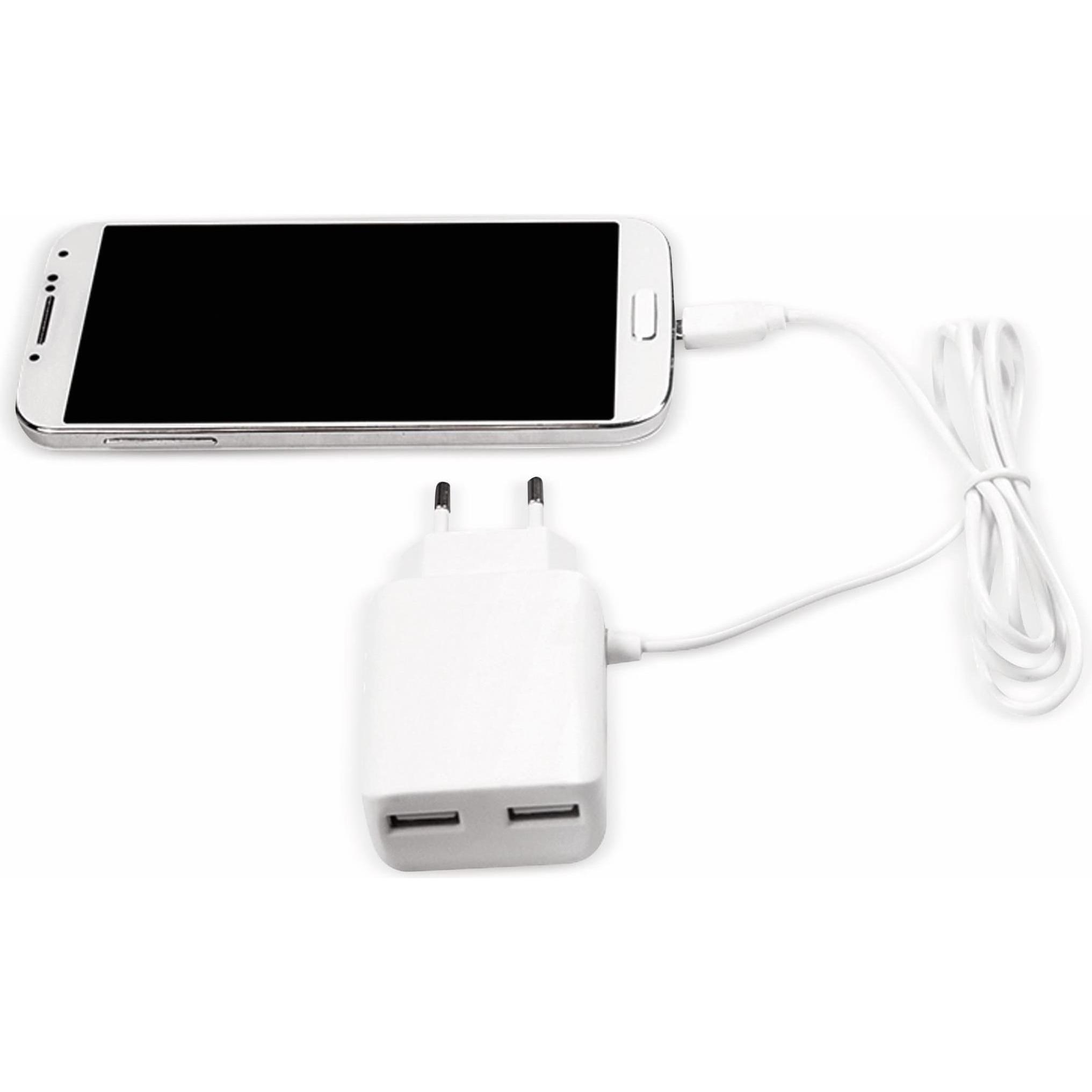 Thumbnail - LogiLink USB Steckdosenadapter (10.50 W), USB Ladegerät, Weiss