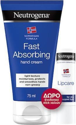 Produktbild Neutrogena Promo-Packung mit Norwegian Formula schnell einziehender Handcreme 75ml und Lippenpflege 48g (75 ml)