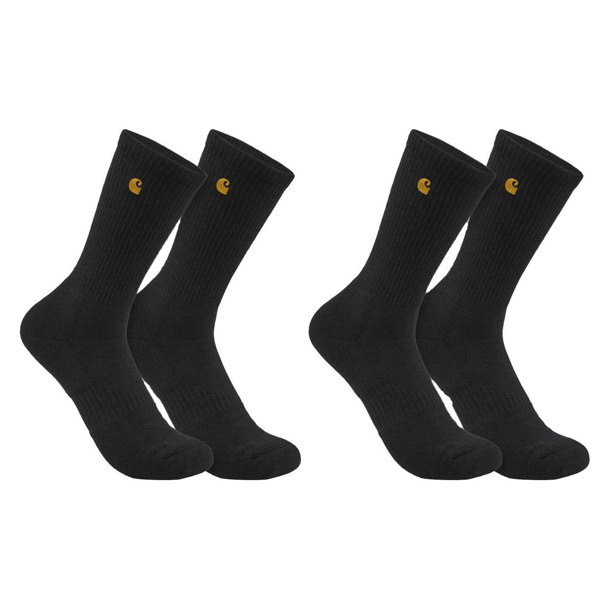 Carhartt, Mannen, Sokken, Bekleidung SC2252-M-001 2er Crew, Zwart, (set Van 2, 46 - 49)