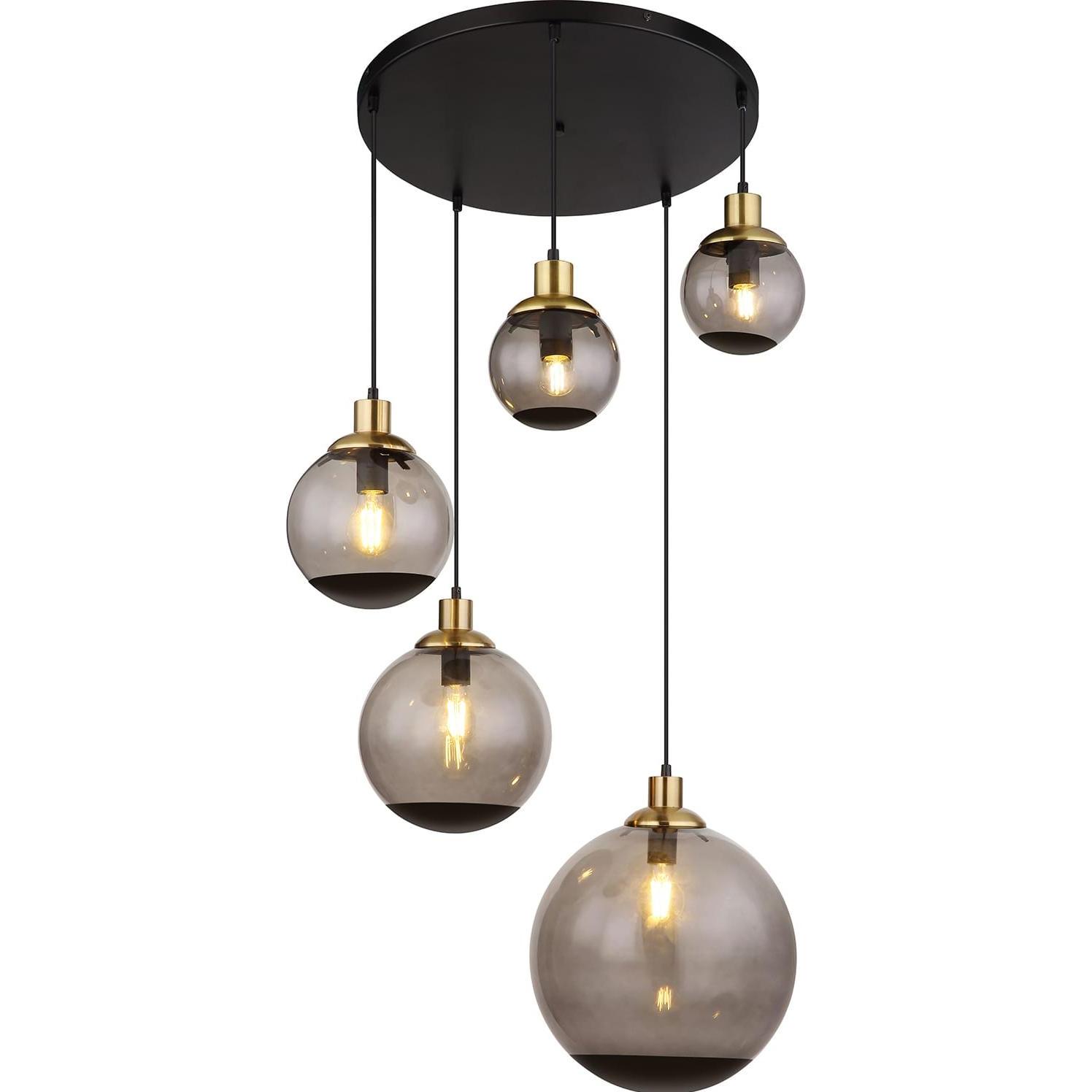 Globo, Pendelleuchte, Hängeleuchte Potter schwarz matt 5xE27 (E27)