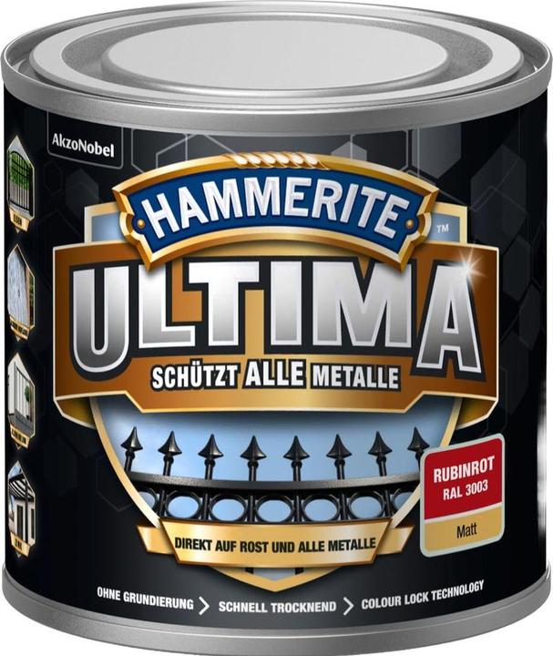 Actual product image Hammerite Metal protective lacquer ULTIMA matt (250 ml, Ruby Red)