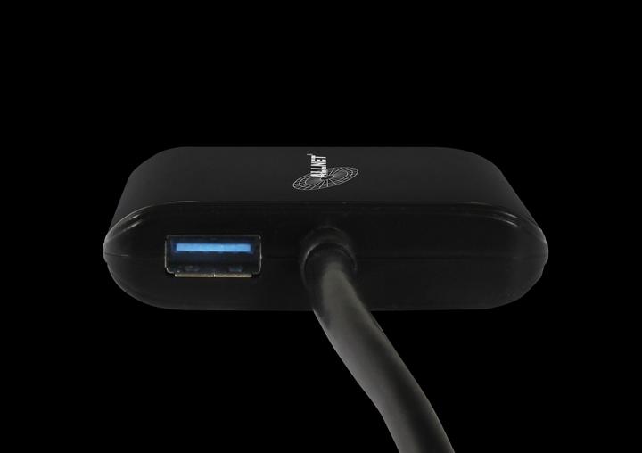 Actual product image Allnet USB 3.0 Type-A network adapter 2x + 1x USB 3.0 hub ALL-NC-2G-102-USB-A ALLTRAVEL* (USB 3.0, RJ45 (2x))