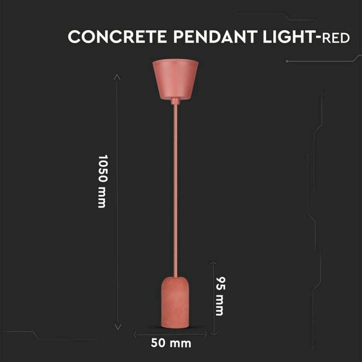 Immagine prodotto V-TAC VT7668R Lampada a sospensione in cemento rosso (E27)