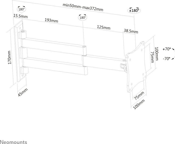 Produktbild Neomounts Fpma-W830black (Wand, 27")