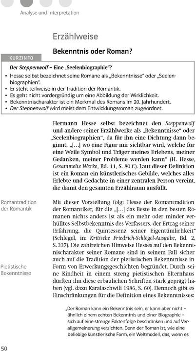 Produktbild Lektürehilfen Hermann Hesse "Der Steppenwolf" (Deutsch, 2017)