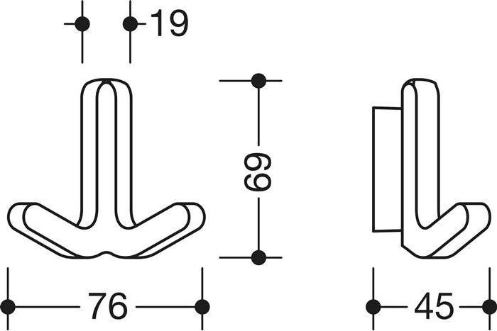 Image du produit Hewi Crochet double série 477 mat, élastique Plastique (TPU) 74 vert pomme Hauteur 69 mm