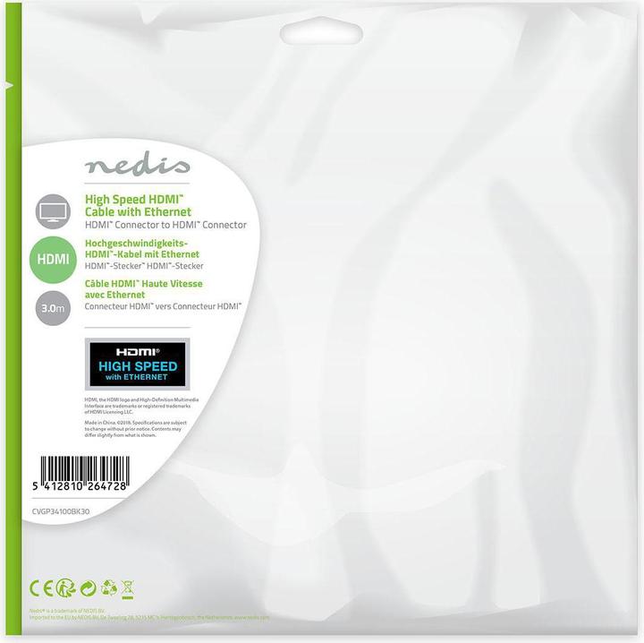 Actual product image Nedis HDMI (Typ A) — HDMI (Typ A) (3 m, HDMI)