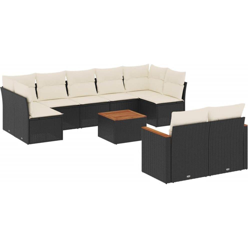 VidaXL, Gartenlounge, 10-tlg. Garten-Lounge-Set mit Kissen