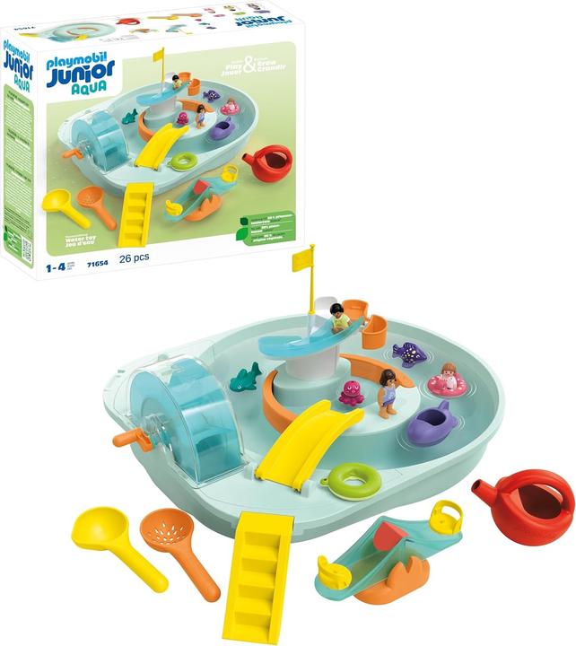 Productafbeelding Playmobil Aqua Wasserbahn mit Wasserspielplatz (71654, Playmobil Junior)