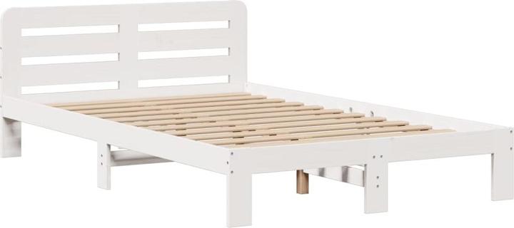 Produktbild vidaXL Massivholzbett Holzbett Bett mit Regal ohne Matratze Weiss 180x200cm (180 x 200 cm)
