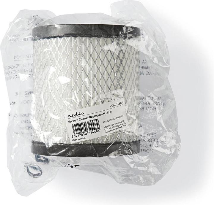 Actual product image Nedis Vacuum Cleaner Cartridge Filter Replacement VCAC118BK Motor Filter White/Black