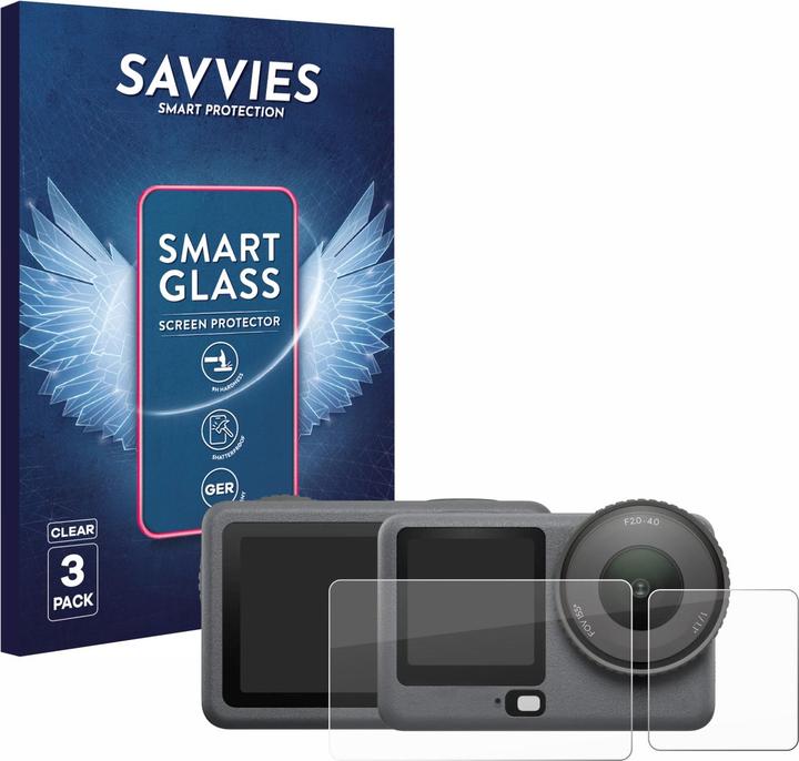 Savvies 3x Smart Glass - 9H Hybrid Glass Screen Protector for DJI Osmo Action 6