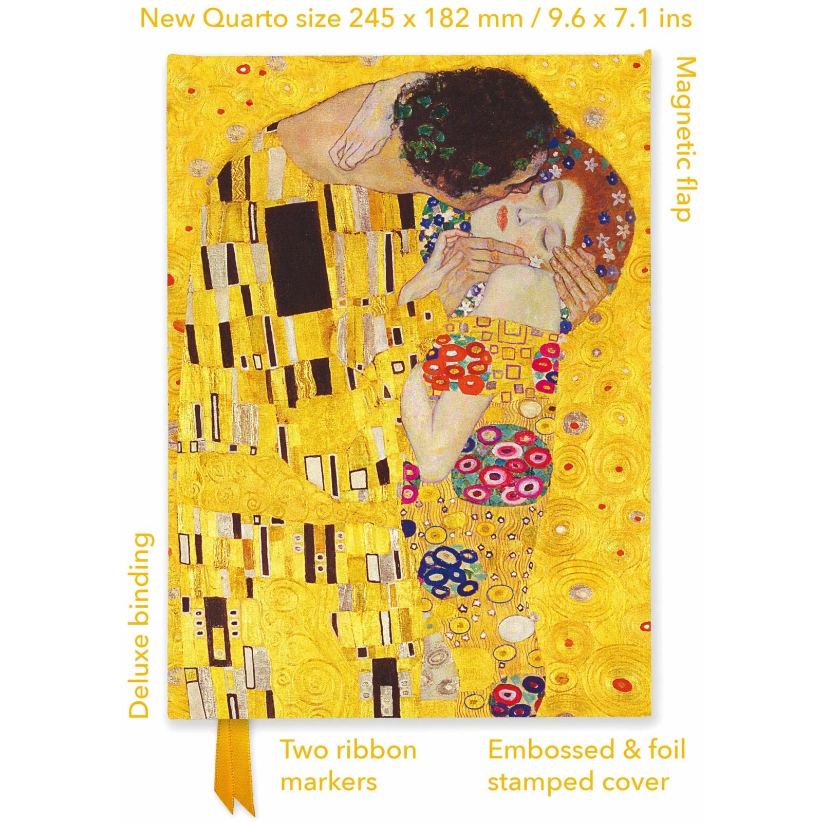 Browntrout Verlag, Heft + Block, Gustav Klimt: The Kiss (Foiled Quarto Journal) (180 x 245 mm, Liniert, Harter Einband)