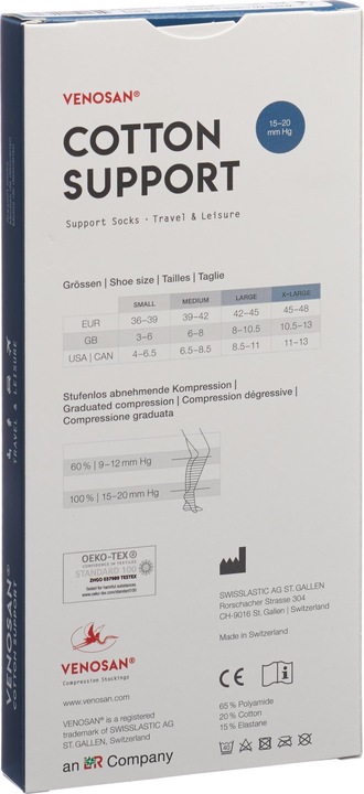 Produktbild Venosan COTTON SUPPORT Socks A-D S beige (S)