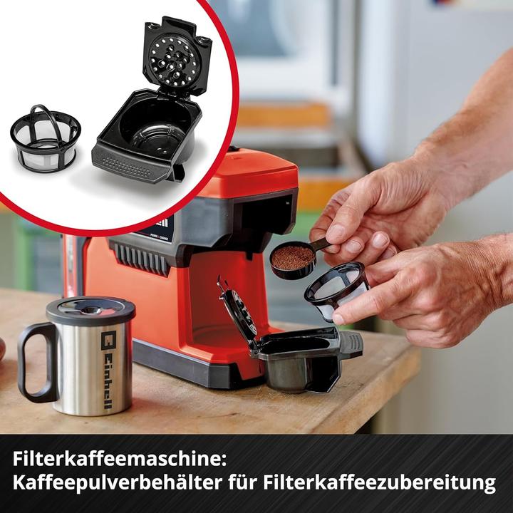 Produktbild Einhell Akku-Kaffeemaschine » TE-CF 18 Li-Solo « Inkl. Edelstahl-Tasse (0.24 l)