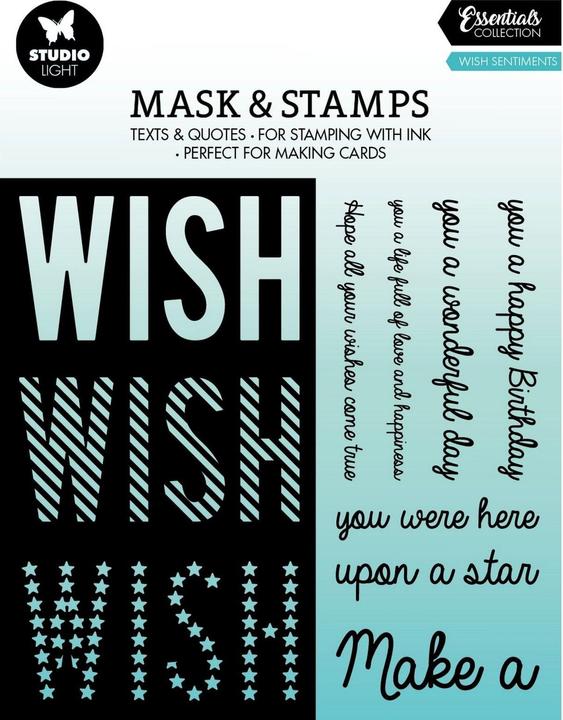 Actual product image Studio Light Mask & Stamp Wish sentiments Essentials