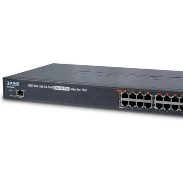 Thumbnail - Planet POE-1200G Power Over Ethernet Injector Hub (802.3at (PoE+), 802.3af (PoE), 220 W), PoE Injector
