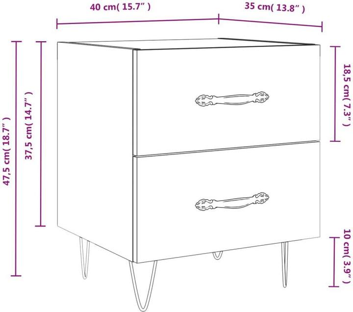 Immagine prodotto vidaXL Nachttisch (40 x 35 x 47.50 cm)
