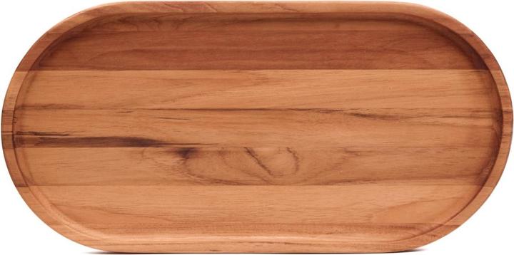 TeakHaus Essential Serviertablett oval L mit Rand