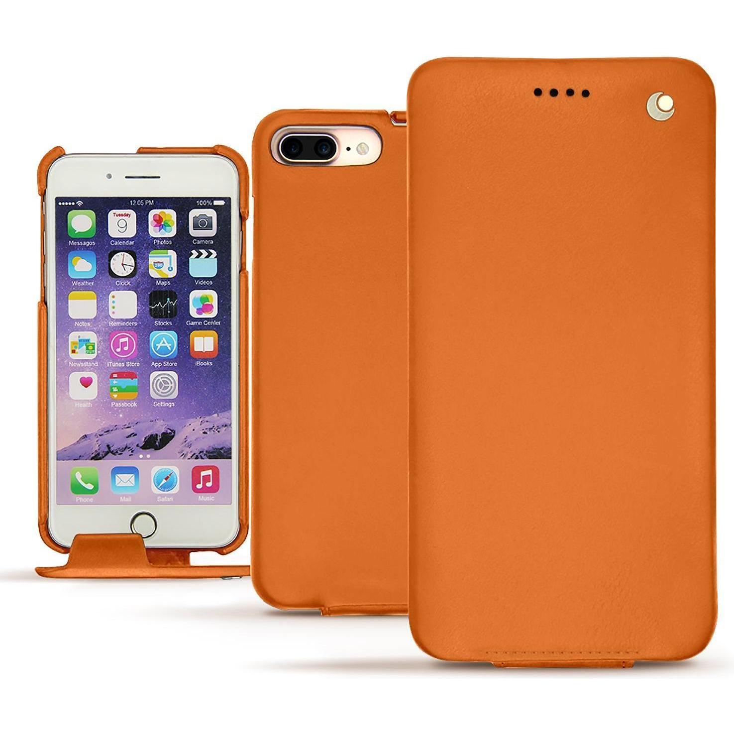 Noreve Lederschutzhülle vertikal (Apple iPhone 7 Plus), Smartphone Hülle, Grau