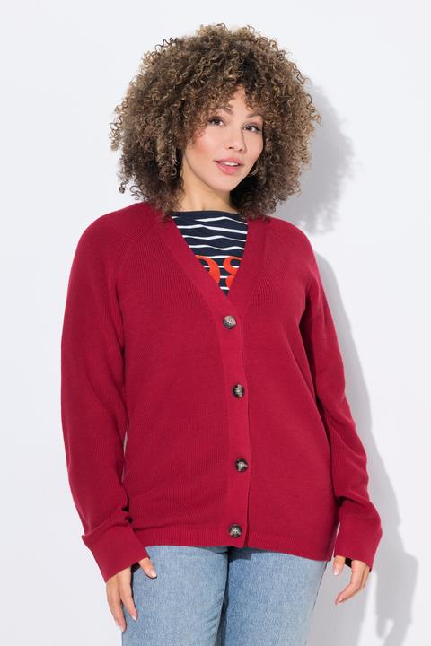 Produktbild Ulla Popken Strickjacke, Knöpfe, V-Ausschnitt, Langarm (46, 48)