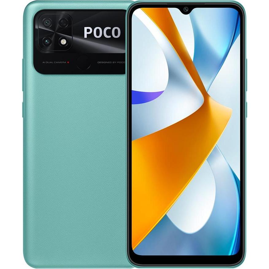 Xiaomi Poco C40 (32 GB, Coral Green, 6.71", Dual SIM, 4G), Smartphone, Grün
