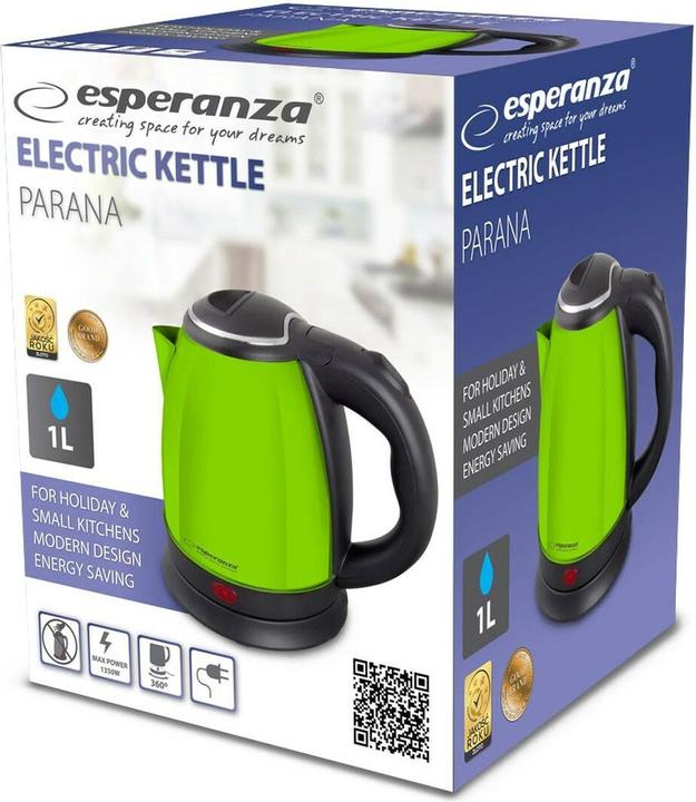 Image du produit Esperanza EKK128G Bouilloire électrique Parana 1 L Vert 1350 W (1 l)