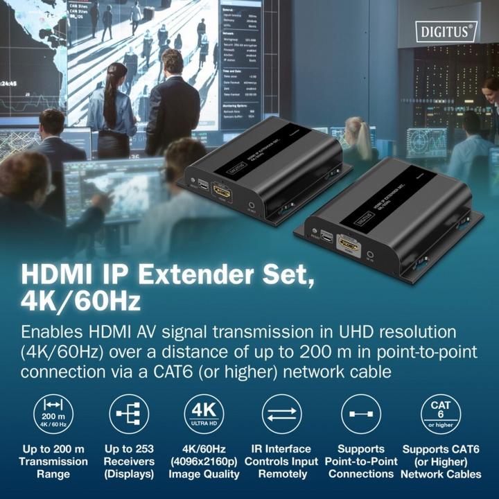 Actual product image Digitus HDMI IP Extender Set, 4K/60Hz
